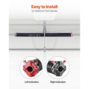 Paire de ressorts de torsion de remplacement pour ouvre-portes de garage, 0,218 x 2 x 26 pouces, 16 000 cycles, revêtement noir par électrophorèse, couleur noire - Product Image 5