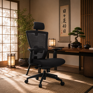 เก้าอี้สำนักงาน Kinsha รุ่น Modern Ergonomic Executive Lift ปรับระดับได้ด้วยระบบไฟฟ้า พนักพิงสูง โครงพลาสติก ผ้าตาข่าย ที่วางแขนแบบ 3 มิติ - Product Image 1
