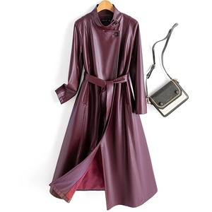 Premium Quality Real <b>Leather</b> Jackets For Women's Customize Cowhide <b>Leather</b> <b>Coat</b> Trendy Wholesale Sheepskin Long <b>Coats</b> - Product Image 3