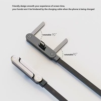 Cable de Carga Rápida Trenzado de 240W con Conector Tipo-C, Soporte Plegable y Cable de Carga 2 en 1 para Teléfono y Tableta