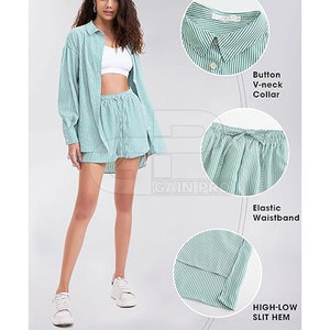Holiday Style 2026 <b>Women</b> Summer <b>Shorts</b> Set Trendy Two Piece <b>Short</b> <b>Suit</b> With Lightweight Fabric Comfortable Vacation Wear - Product Image 2