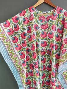 Summer New Print Cotton Boho Style <b>Kaftan</b> Pure Cotton Boho Summer Floral Print <b>Kaftan</b> Long Dress New Style Cotton Women Dress - Product Image 3