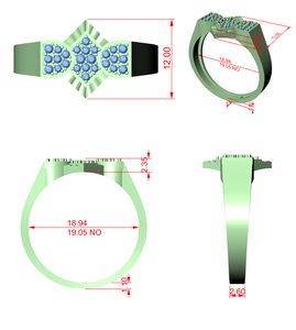 The <b>Sovereign</b> Bow Diamond <b>Ring</b> Geometric Rhombus Bow Diamond <b>Ring</b> Luxe Geometric Diamond Statement Band Art Deco Rhombus Diam - Product Image 5