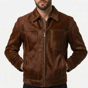 100% Breathable Cowhide <b>Leather</b> Motorbike <b>Jacket</b> For <b>Men</b> Made In Best Material Hair on <b>Leather</b> <b>Jackets</b> - Product Image 1
