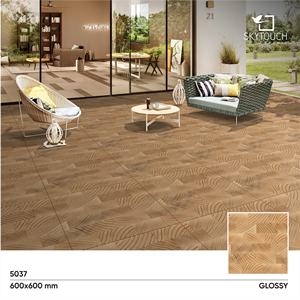 Carreaux de sol en céramique imitation bois de haute qualité, série marron, carreaux de sol en porcelaine, design de carreaux de façade parfait pour la maison - Product Image 2