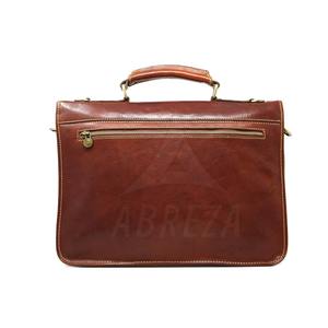 Sac messager pour ordinateur portable en cuir véritable de qualité supérieure pour hommes et femmes, mallette professionnelle marron avec bandoulière réglable - Product Image 5