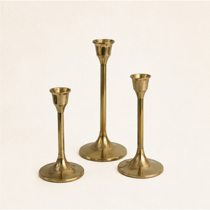 Hot Selling Vintage Brass <b>Candlestick</b> <b>Holders</b> Set of 3 Modern Taper Candle Stand Decorative Candle Stand for Events Parties - Product Image 1