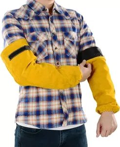 Wholesale White Color Leather Hand Sleeves Leather <b>Welding</b> Sleeve Safety Leather Sleeve Safety Working Clothing - Product Image 1