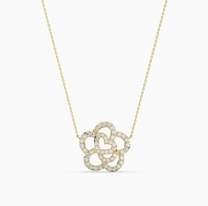 Pendentif en or 14 carats avec diamant de laboratoire taille émeraude, bijoux fins - Product Image 3