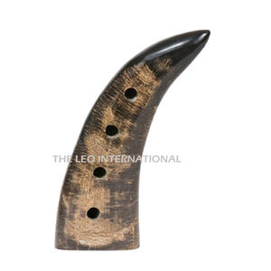 Porte-stylo en corne, forme de corne, couleur marron, luxe, fait main, pour la maison, le bureau, décoration de table - Product Image 1