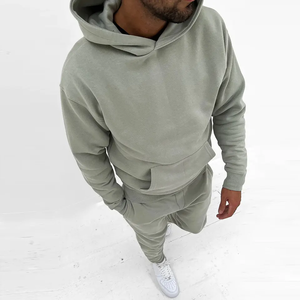 Custom logo Jogging Suit 100% Cotton Sweatsuit <b>Blank</b> Thick Heavy <b>Weight</b> Unisex Sports Oversized Tracksuits Hoodie Set Men - Product Image 5