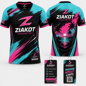 ZIAKOT industry New design Men's Custom Navy Light Blue Performance <b>T</b>-<b>Shirt</b> - Product Image 6