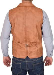 Gilet en cuir pour homme de haute qualité, mode hiver, avec logo, respirant, fabriqué au Pakistan, prix de gros - Product Image 6
