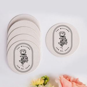 Personalized Round Paper <b>Drink</b> <b>Coasters</b> for Weddings Parties Events and Special Celebrations - Product Image 4