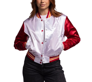 Premium Quality Crop <b>Tops</b> Varsity Jacket For <b>Women's</b> Long Sleeves With Custom Letter Chenille Patch Baseball Jacket - Product Image 3