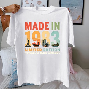 Impresionante Made in 1983 Edición Limitada Camiseta de algodón puro para mujer ajuste cómodo - Product Image 3