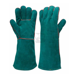 Gants de barbecue multifonctionnels en cuir à manches longues résistants à la chaleur, gants mécaniques, gants de soudage - Product Image 1