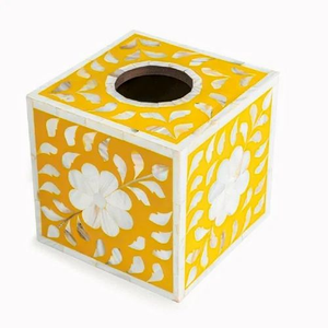 FAIZA CRAFT Créations Artisanales d'Antiquités en Résine MDF Nacre Écologique Boîte de Rangement Carrée pour Bijoux Bureau Salon - Product Image 4