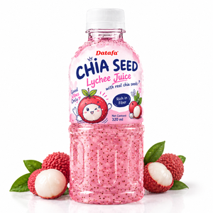 Jus de litchi aux graines de chia, boisson aux fruits avec de vraies graines de chia, riche en fibres, boisson en bouteille de 320 ml - Product Image 1