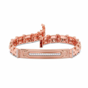Textured Beaded Station Diamond <b>Bangle</b> <b>Bracelet</b> - Product Image 2