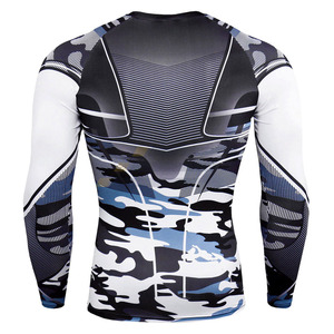 Rashguard à manches longues de haute qualité et écologique pour hommes - Protection UV, séchage rapide, anti-frottement - Tissu polyester/nylon pour le sport - Product Image 2
