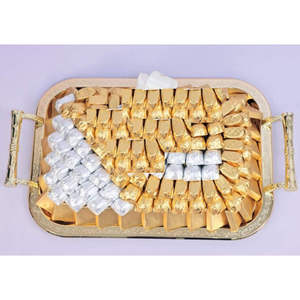 Plateau de service rectangulaire en argent plaqué, poli brillant, décoratif, pour chocolats, bonbons, desserts, moderne, fait main, vente en gros - Product Image 4