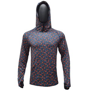 Camisetas Deportivas de Pesca de Manga Larga para Hombre, Transpirables, con Logotipo Personalizado, 100% Poliéster, Impresión por Serigrafía - Product Image 1