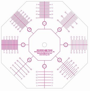 Kearing-Regla octogonal de plástico con forma de chismes, Impresión de sándwich, tamaño de medición, grado, diseño de moda, costura artesanal # P808 - Product Image 6