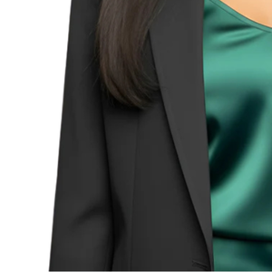 Black AKA Traditional Crest Blazer Women's Tailored Notch Lapel Formal Business Jacket with Embroidered Crest - Product Image 2
