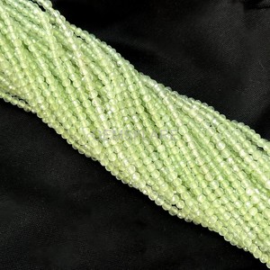Natural Prehnite Micro Faceted Round Beads 2MM Tiny Prehnite Beads For Jewelry Making Wholesale Diamond Cut Faceted Loose Beads - Product Image 4