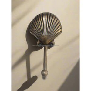 Hot Sell Brass Shell <b>Hook</b> Hardware Items Antique Finish <b>Wall</b> <b>Hook</b> Easy Installation Type Home Decor - Product Image 2
