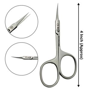 Tijeras para Cutículas de Alta Calidad, 4 Pulgadas, Acero Inoxidable, Punta Fina, para Manicura y Pedicura, Recortador de Cutículas, Herramienta de Precisión para el Cuidado de las Uñas - Product Image 1