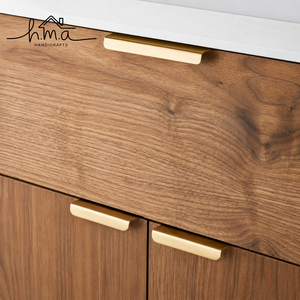 Brushed Brass Edge Pull Cabinet Handle Modern Finger Grip Drawer Pull Kitchen Cupboard <b>Wardrobe</b> Door Concealed Brass <b>Hardware</b> - Product Image 6