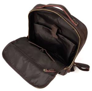 Vintage Genuine Leather 15.6 inch Laptop <b>Backpack</b> <b>Waterproof</b> Travel Rucksack with Anti-Theft Pocket LBP-0303 - Product Image 6