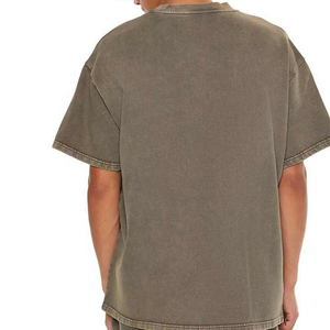 เสื้อยืดผู้ชายคุณภาพดี สีพื้น ทรงโอเวอร์ไซส์ เนื้อผ้าฝ้ายระบายอากาศได้ดี ทรงหลวม คอกลม สไตล์ลำลอง - Product Image 3