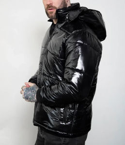 Vestes matelassées à capuche décontractées personnalisées pour hommes/unisexe, de haute qualité, respirantes, à séchage rapide, en polyester/nylon rouge, tendance - Product Image 5