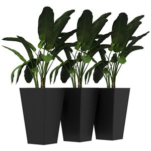 Set di 3 Fioriere Alte con Foro di Drenaggio, 60 cm, per Uso Esterno e Interno, Portico, Ingresso, Vasi per Fiori e Piante - Product Image 1
