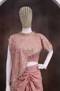 Lehenga Choli de Seda Crepe Premium Estilo Boutique Indio, Traje Tradicional para Fiestas y Bodas, Ropa Festiva para Mujer con Bordado y Lentejuelas - Product Image 4
