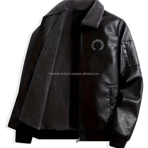 Chaqueta de moda de cuero auténtico con cremallera personalizada para hombre de buena calidad a precios mayoristas chaqueta de color personalizada para hombre - Product Image 1