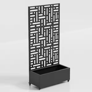 Modern Metal Privacy <b>Screen</b> Planter Box Indoor Outdoor <b>Decorative</b> Garden Divider Tall Rectangular Plant Stand <b>Panel</b> - Product Image 3