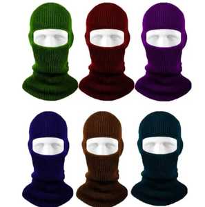 Balaclava en tricot intégral à 1 trou avec logo brodé personnalisé pour l'hiver - Product Image 1