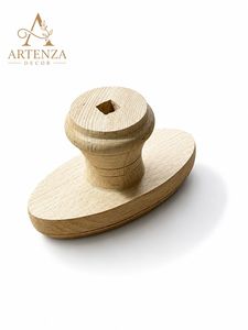 <b>Rustic</b> Wood Knob Oval Cabinet Handle Natural Grain <b>Door</b> Pendant Furniture Hardware Drill - Product Image 1