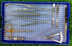 Kit de Cirugía Plástica Maxilofacial Básico de Azicon, Juego de Micro Pinzas, Tijeras y Porta Agujas de Acero Inoxidable - Product Image 1