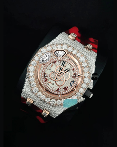 Montre de luxe personnalisée en moissanite pour homme, entièrement sertie de diamants, en acier inoxydable, à quartz - Product Image 2