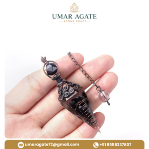 Péndulo de Orgón Tallado en Amatista Púrpura, Cono de Radiestesia con Piedras Preciosas, Herramienta de Sanación Espiritual para Reiki - Product Image 3