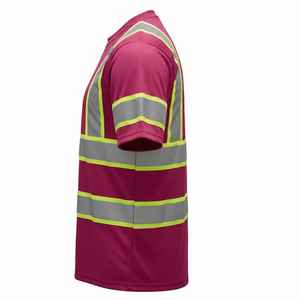 T-shirt de travail haute visibilité personnalisé pour la construction, manches courtes, respirant, réfléchissant, pour la sécurité, vente en gros - Product Image 5