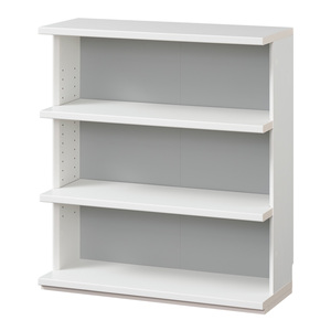 Librería Moderna de Madera Blanca de 4 Niveles con Panel Trasero y Estantes Ajustables, Mueble Independiente para Oficina en Casa, Sala de Estar, Estilo Minimalista - Product Image 1