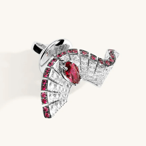 <b>Wings</b> Shape Ruby Stud <b>Earrings</b> 925 Silver Luxury Women's Party Jewelry - Product Image 2