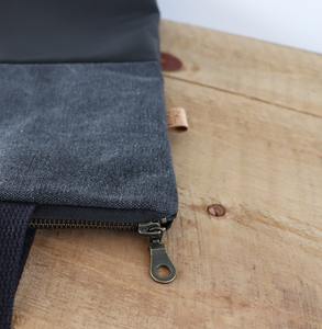 Sac fourre-tout en cuir et toile, style vintage, imperméable, broderie ouverte, sac à bandoulière, sac de voyage, sac de travail, sac de shopping, durable, personnalisable - Product Image 3