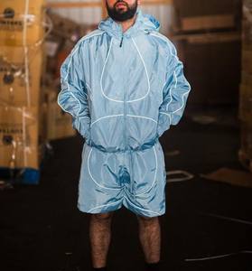 Conjunto Deportivo de 2 Piezas para Hombre, con Logotipo Personalizado, de Nailon, para Gimnasio y Running, con Ribete Blanco, Secado Rápido, Chaqueta Cortavientos Negra, Chándal de Invierno Estampado - Product Image 5